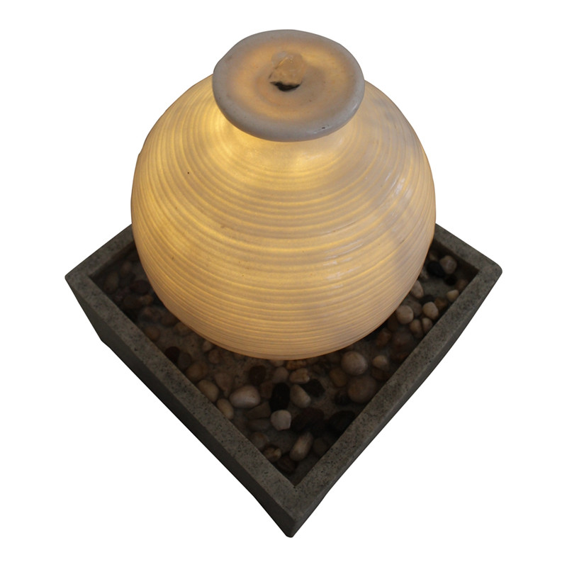 Round Jar with Square Base Fountain